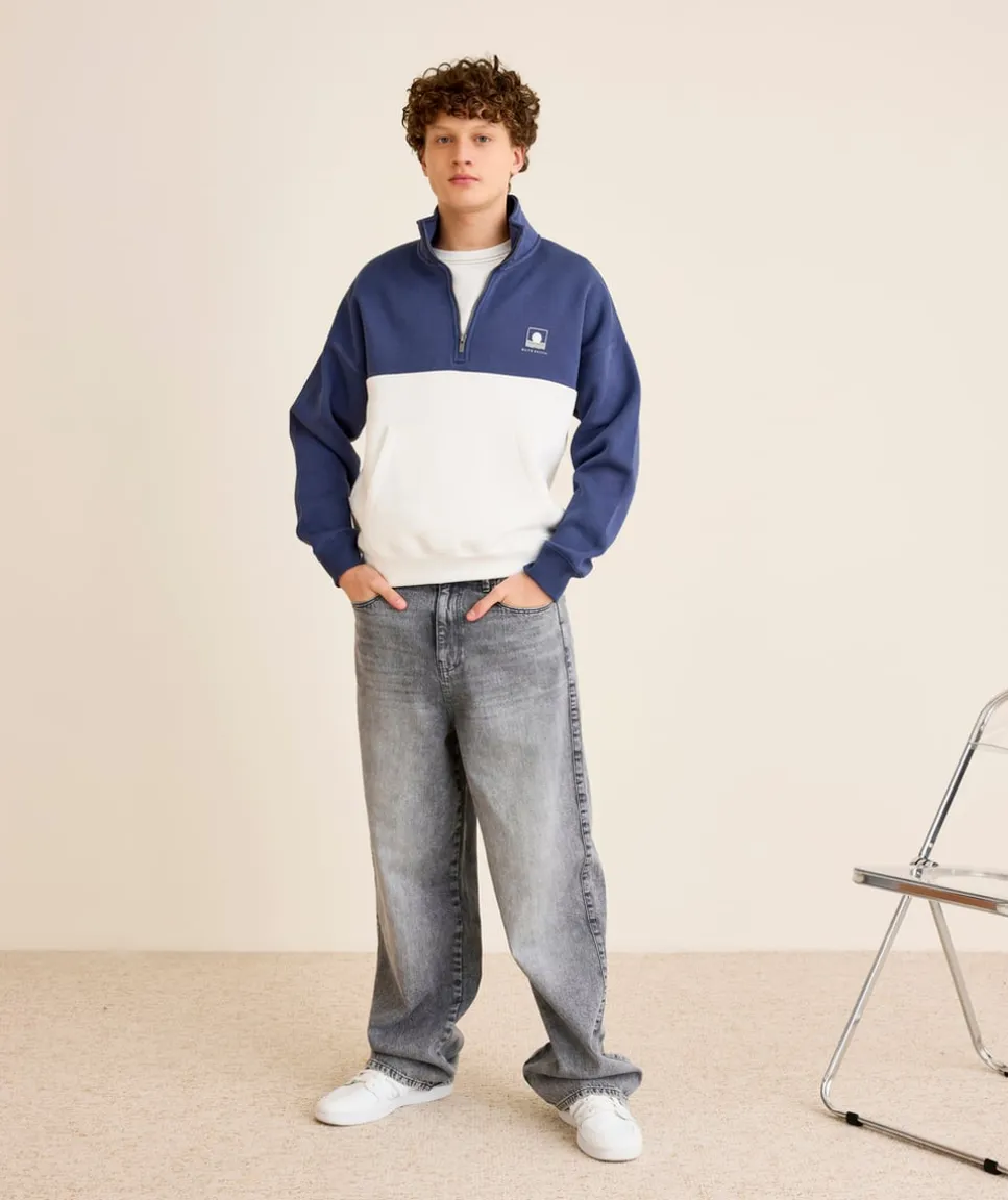 Sweat garçon oversize colorblock