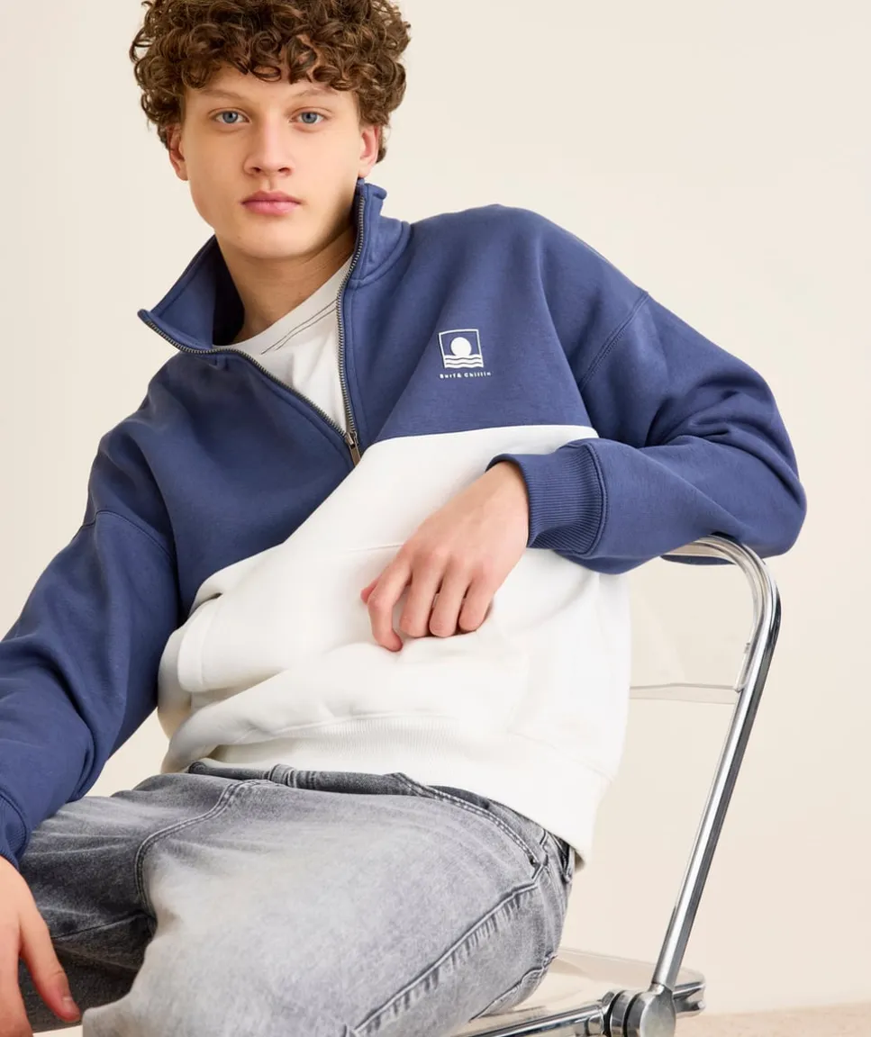 Sweat garçon oversize colorblock