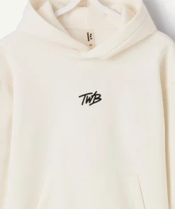 Sweat garçon oversize écru imprimé