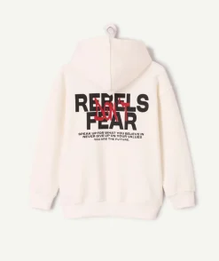 Sweat garçon oversize écru imprimé