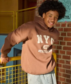 Sweat garçon oversize marron