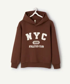 Sweat garçon oversize marron