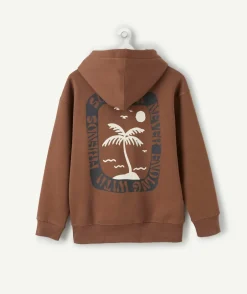 Sweat garçon oversize marron