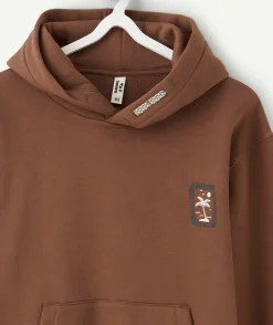 Sweat garçon oversize marron