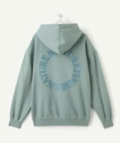 Sweat garçon oversize vert imprimé