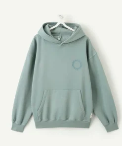 Sweat garçon oversize vert imprimé