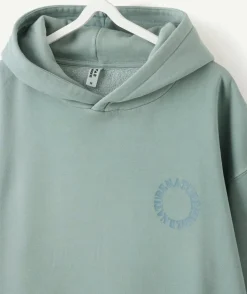 Sweat garçon oversize vert imprimé
