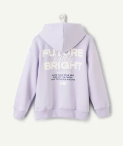 Sweat garçon oversize violet imprimé