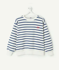 Sweat garçon rayé bleu et blanc