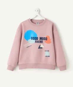 Sweat garçon rose imprimé message
