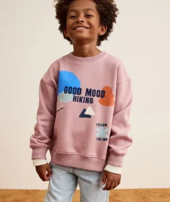 Sweat garçon rose imprimé message