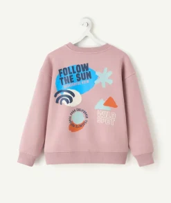 Sweat garçon rose imprimé message