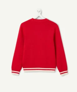 Sweat garçon rouge avec patch