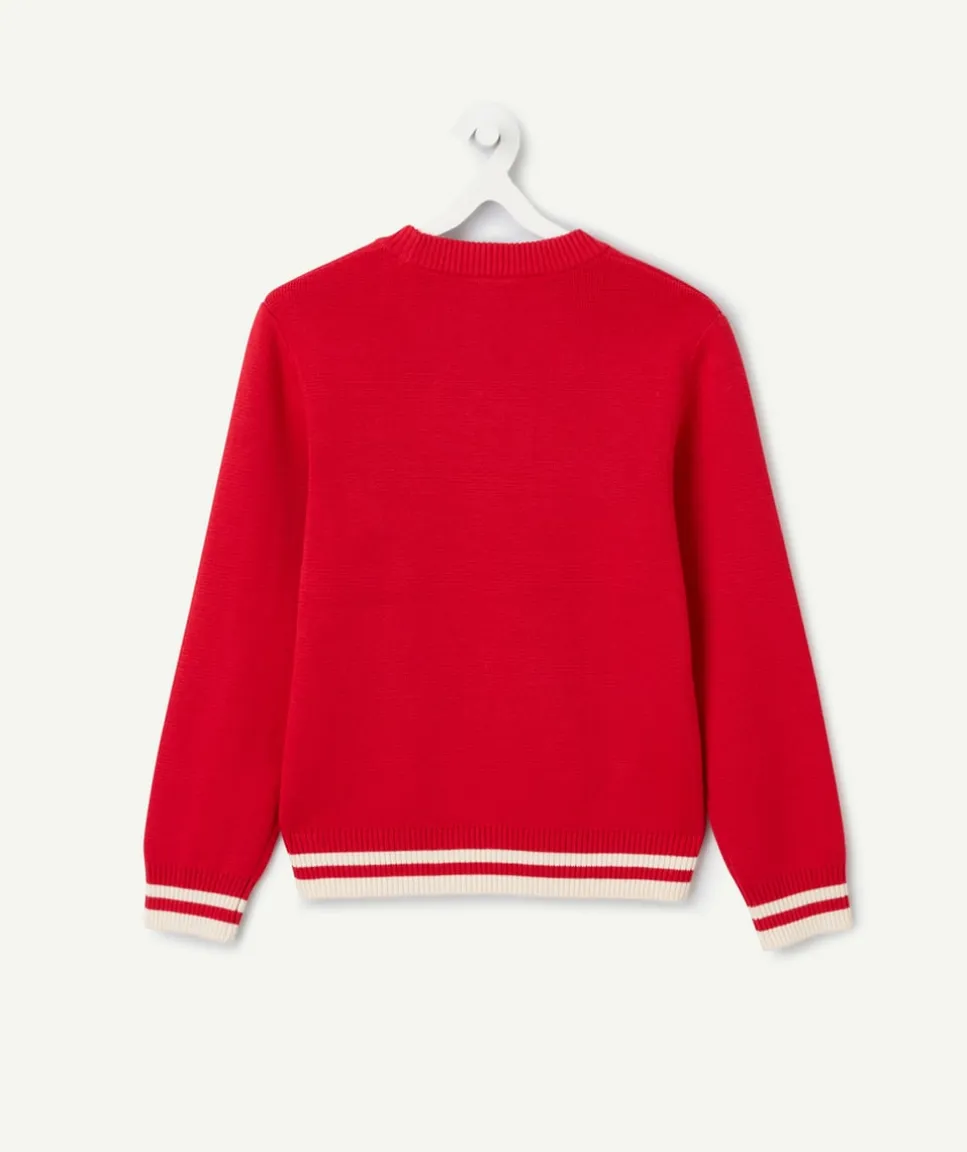 Sweat garçon rouge avec patch