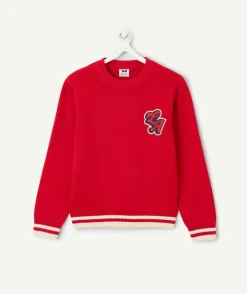 Sweat garçon rouge avec patch