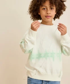 Sweat garçon tie-dye blanc