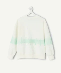 Sweat garçon tie-dye blanc
