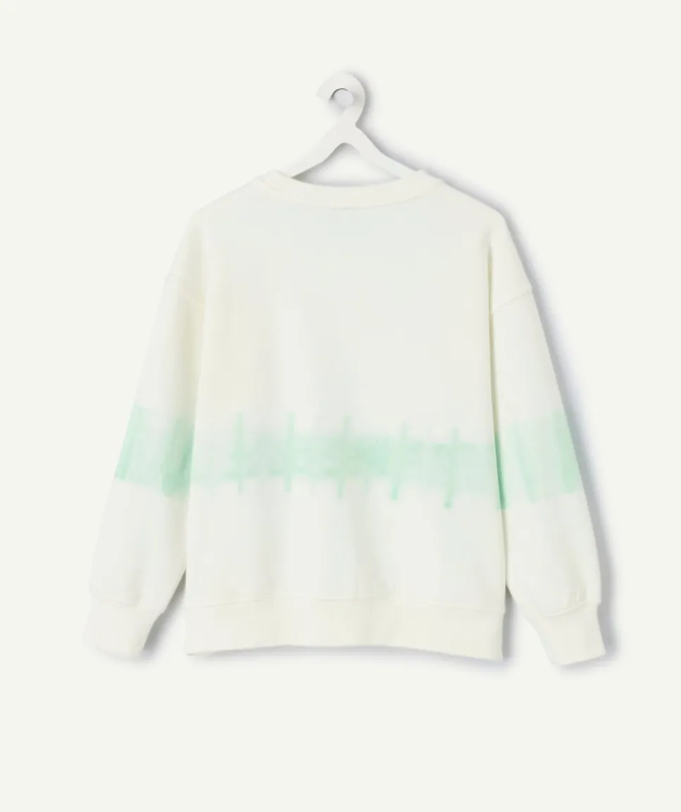 Sweat garçon tie-dye blanc