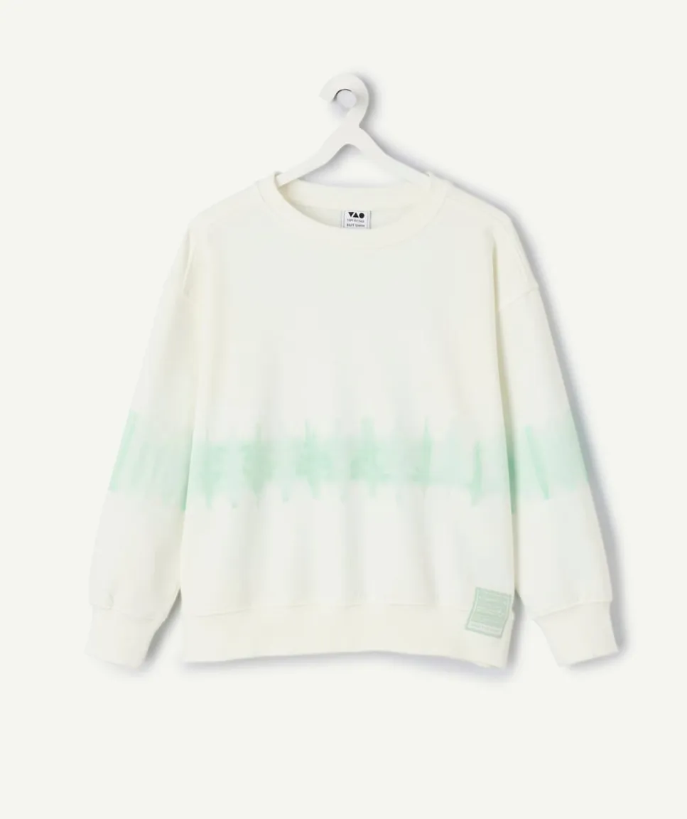 Sweat garçon tie-dye blanc