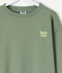 Sweat garçon vert message