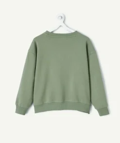 Sweat garçon vert message
