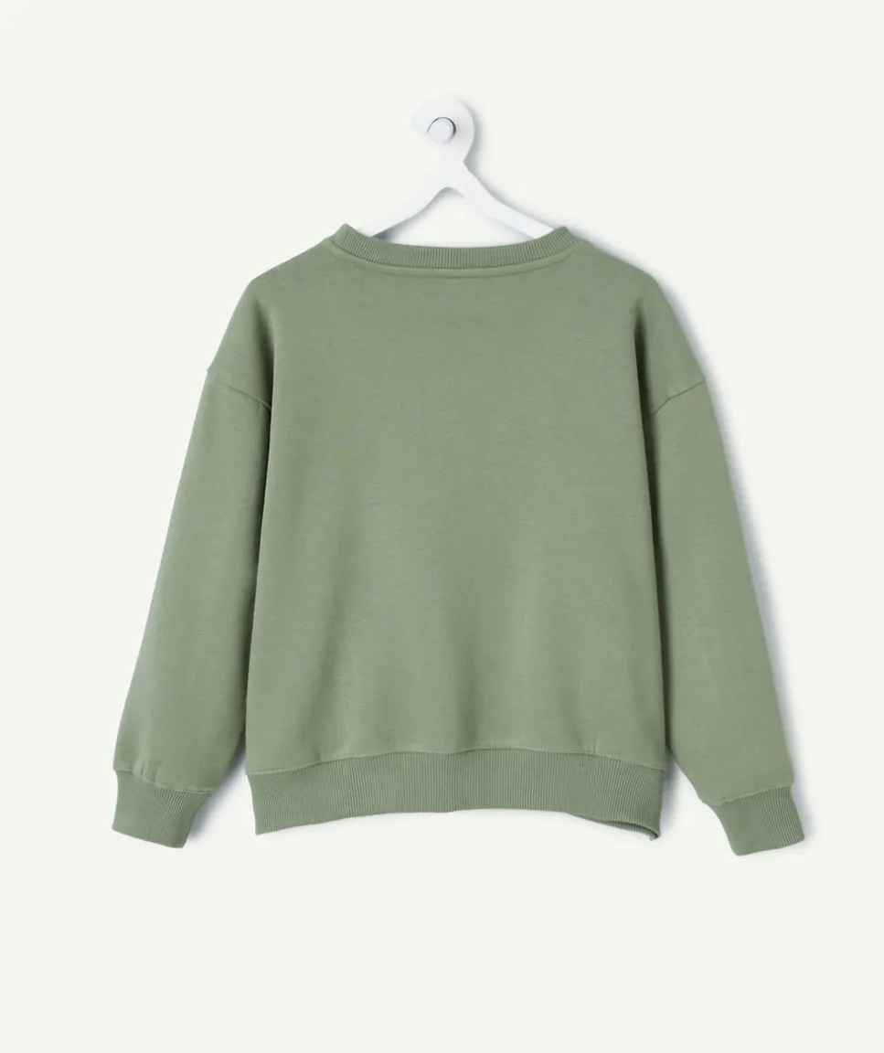 Sweat garçon vert message