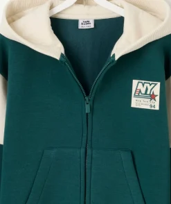 Sweat garçon zippé colorblock