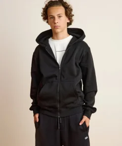 Sweat garçon zippé noir imprimé
