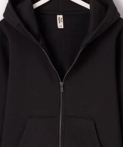 Sweat garçon zippé noir imprimé