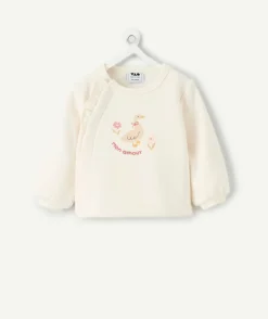 Sweat naissance fille écru imprimé canard