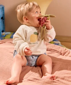 Sweat naissance garçon écru imprimé fruit