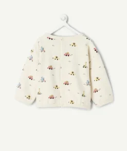 Sweat naissance garçon imprimé crème