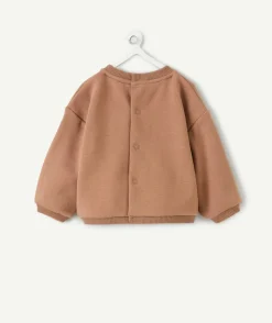Sweat naissance garçon marron imprimé ours