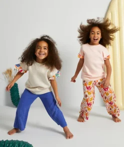 Sweat évolutif fille gris en fibres recyclées avec volants