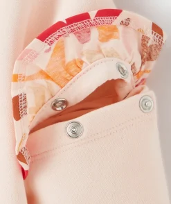 Sweat évolutif fille rose en fibres recyclées avec volants