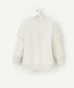 Sweat évolutif gris en fibres recyclées avec floquage plage