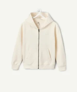 Sweat zippé garçon droit écru