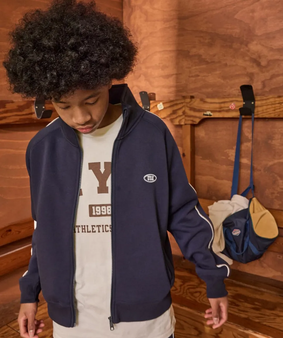 Sweat zippé garçon droit marine
