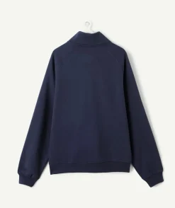 Sweat zippé garçon droit marine