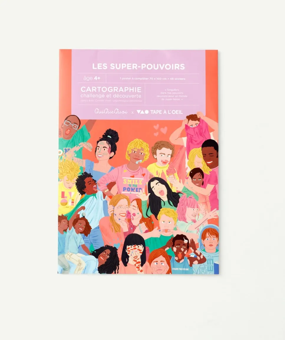 Tao x quiquequoi affiche avec autocollants supers-pouvoirs
