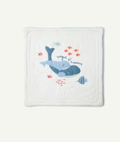 Tapis de parc bébé coton imprimé baleine