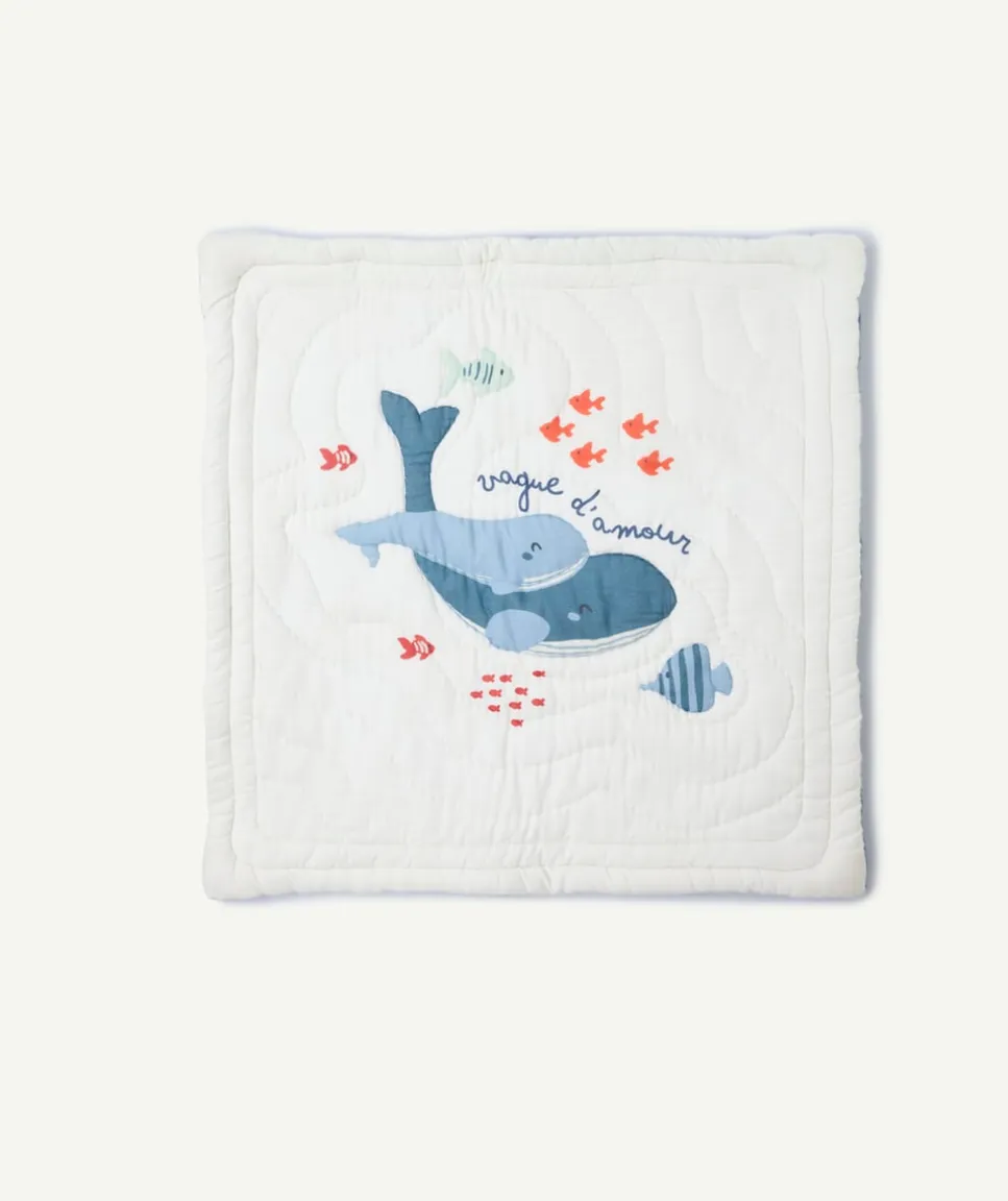 Tapis de parc bébé coton imprimé baleine