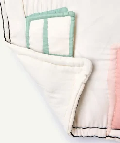 Tapis de parc bébé fille imprimé maison