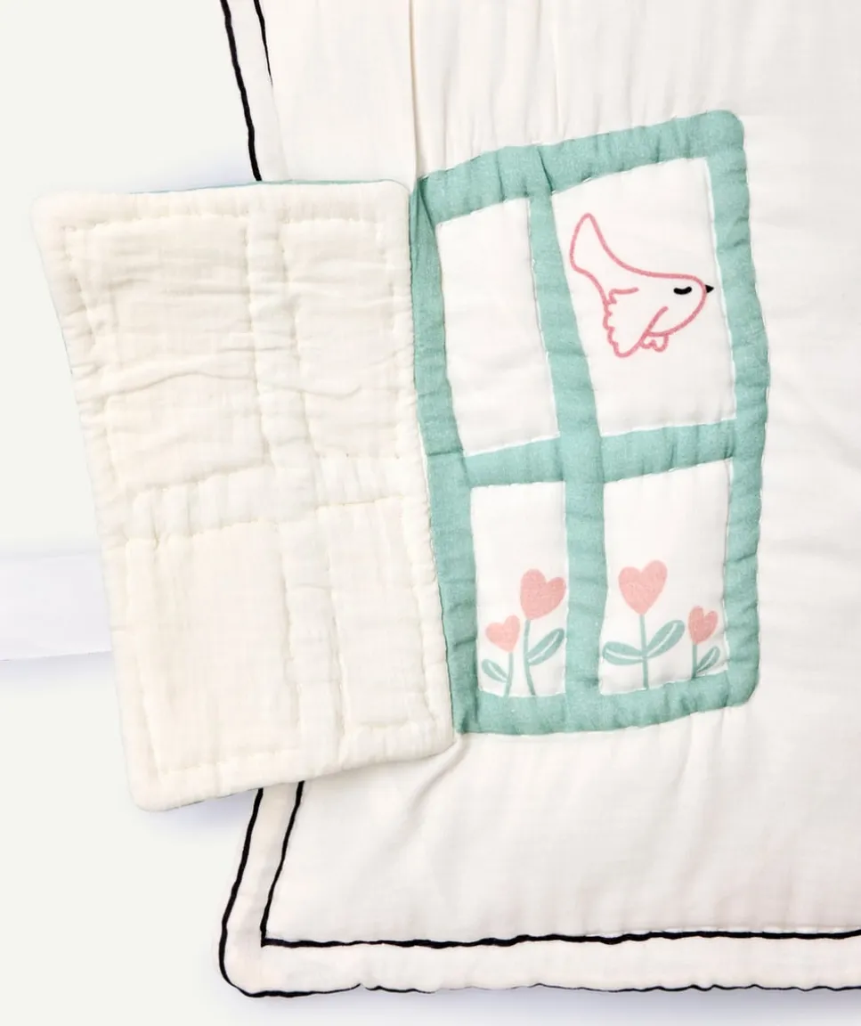 Tapis de parc bébé fille imprimé maison