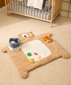 Tapis de parc bébé garçon ours beige