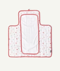 Tapis à langer bébé fille rose imprimés oiseaux