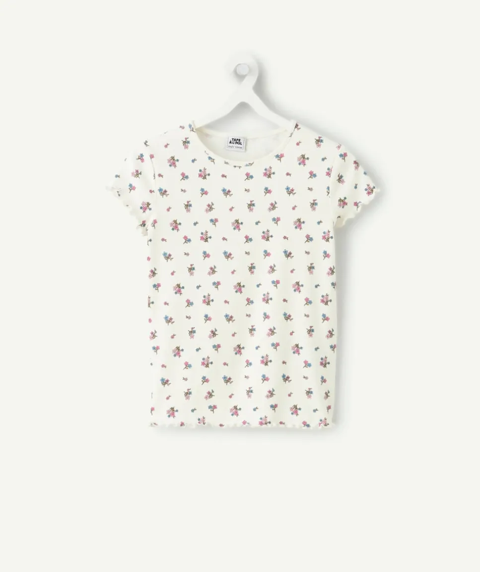 Tee-shirt fille imprimé fleuri