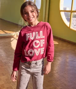 Tee-shirt fille manches longues imprimé