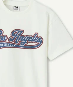 Tee-shirt garçon blanc imprimé los angeles