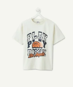 Tee-shirt garçon manches courtes imprimé basket